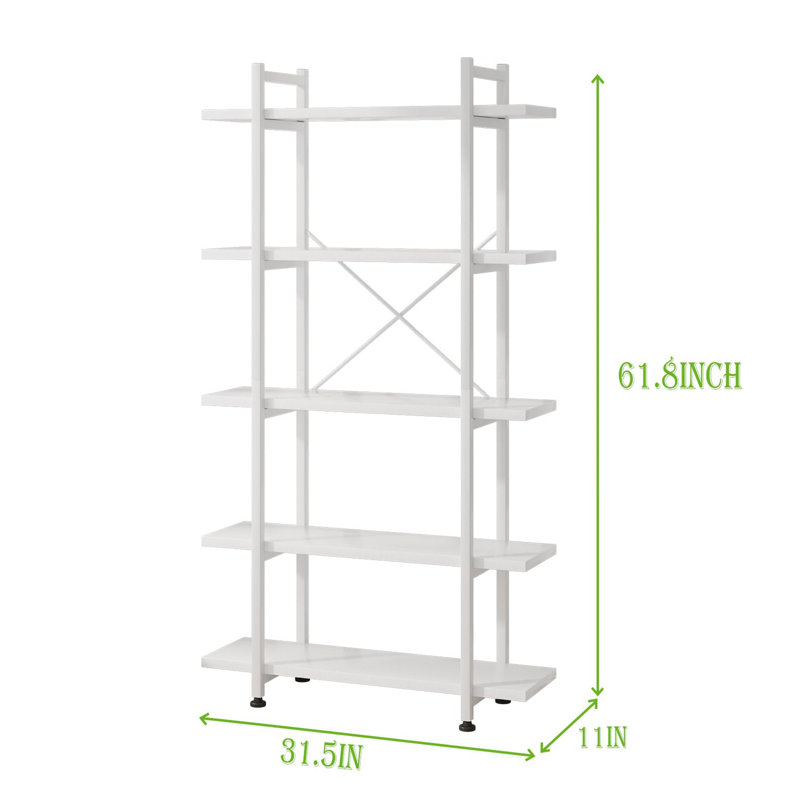 Zaleena Bookcase, White Wooden