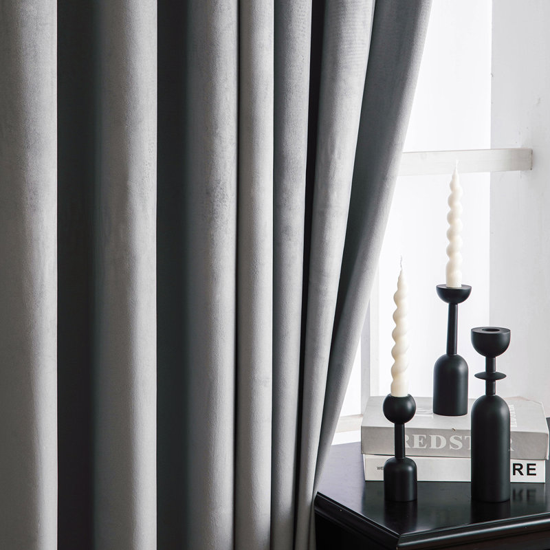 Fayiz Blackout Single Curtain Panel, 52" W x 84" L, Gray