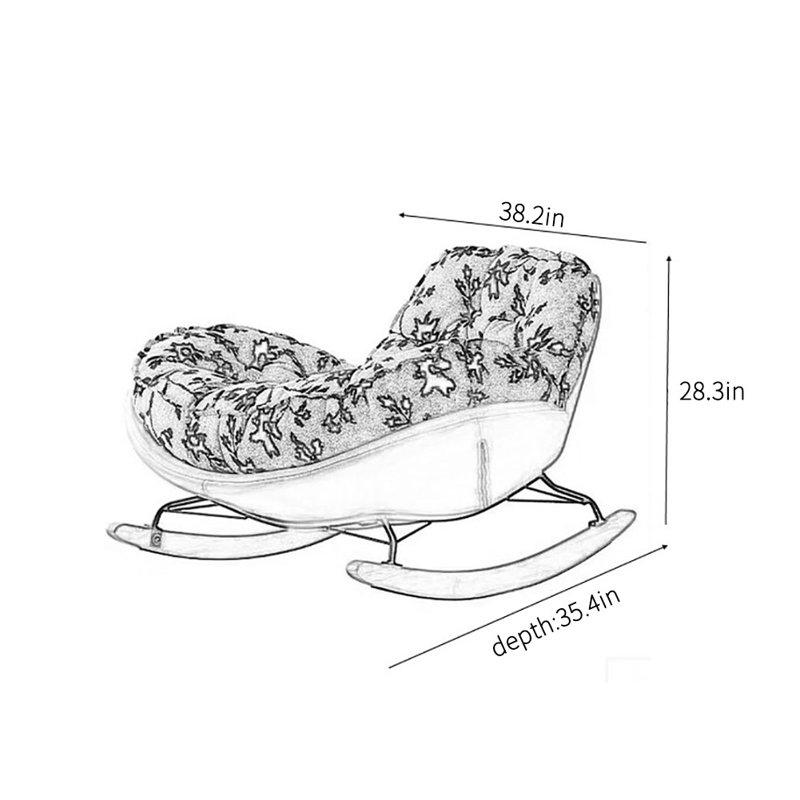 Chaise berçante crème, Vert
