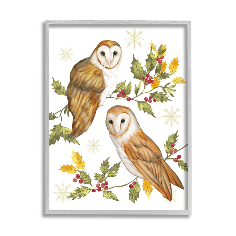 Peacely Barn Owl, H 20 po x l 16 po x P 1,5 po, Estampe numérique Farmhouse