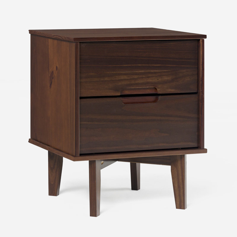 Ulti Solid Wood Bedside Table, Walnut