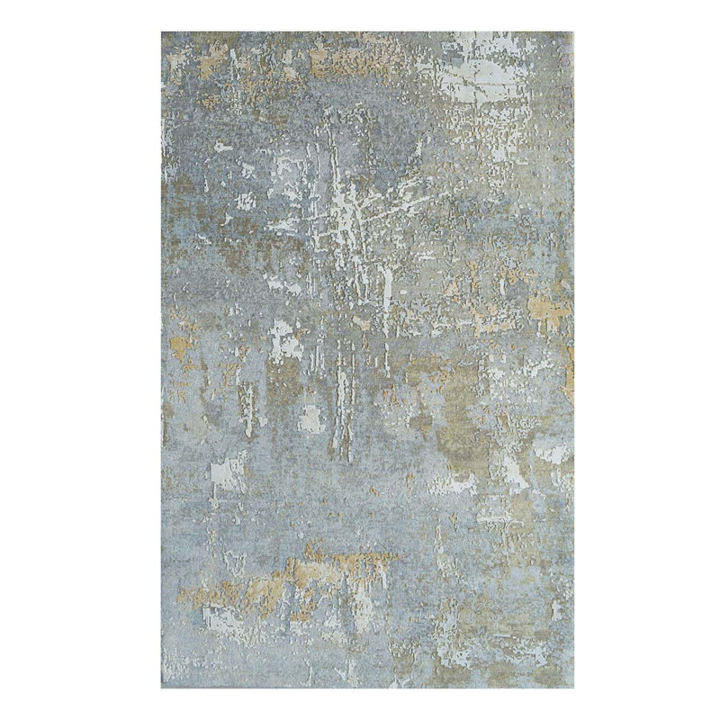 Handmade Silk and Wool Area Rug, Rectangle 4' x 6'