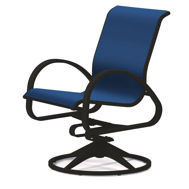 Fauteuil de patio pivotant Hiraku, Cobalt 35D Sunbrella®, Graphite texturé