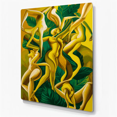 Abstrait art figuratif en métal vert 73