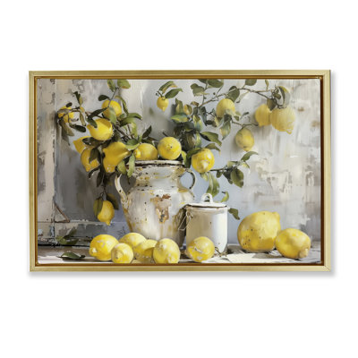  «Lemons & Canister Still Life», toile flottante encadrée par Arlington Prints