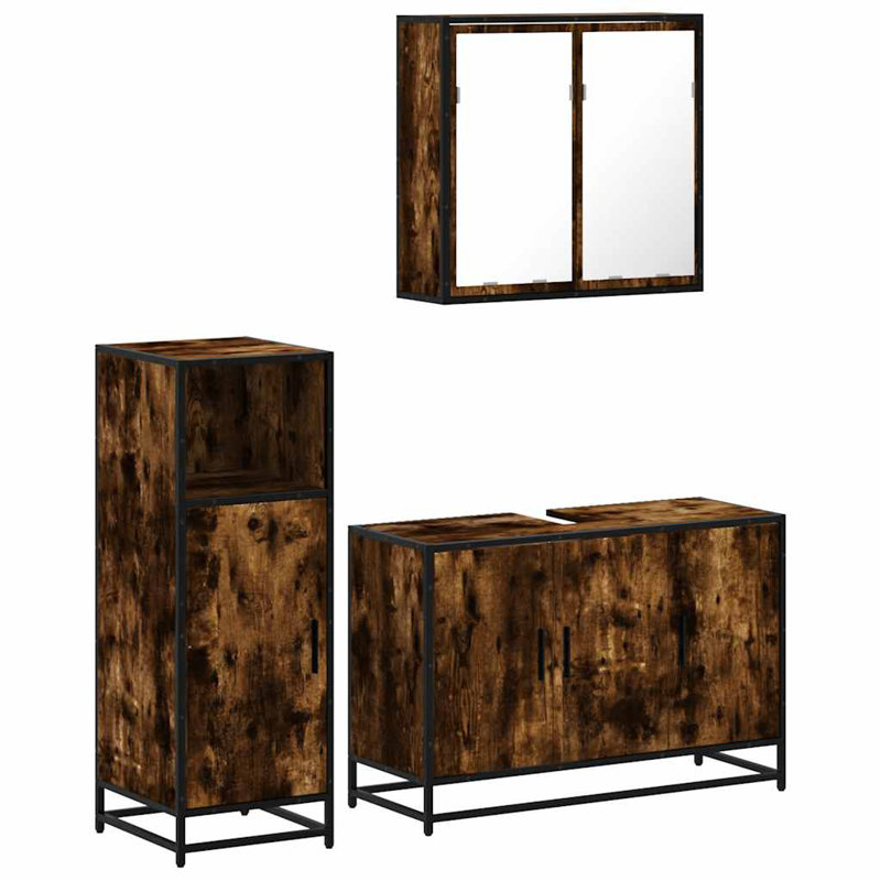 Alpa Bathroom Furniture Suite, Dark Wood