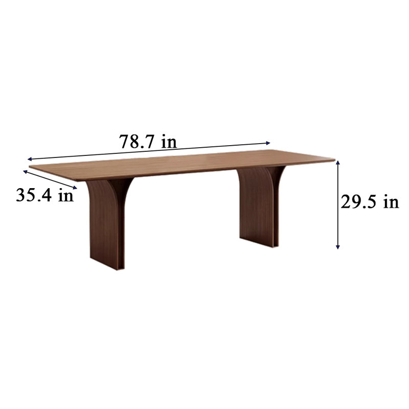 Minimalist Dining Table In Solid Wood Ash Solid Wood Dining Table, 29.5"H x 78.7"L x 35.4"W