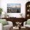 New York Skyline Sunset Artwork, Cityscape Living Room Pictures, Framed Canvas Giclee Print Wall Art