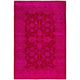 Overdyed One-of-a-Kind 4' 1" X 6' 1" Hand Knotted Area Rug