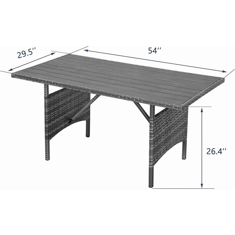 Mcgaughey Rectangular Outdoor Dining Table, Grey