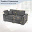 Causeuse moderne en chenille avec assise profonde et coussin décoratif-27824388