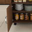 Table pliante multifonctionnelle avec tablettes et roulettes de rangement, table de salle à manger pliable de 47 pouces pour les petits espaces, bureau compact pour la cuisine, dortoir, bureau (noyer)
