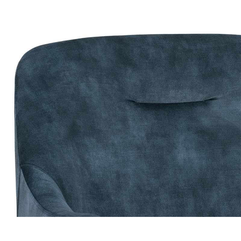 Cameron Lounge Chair, Blue Polyester