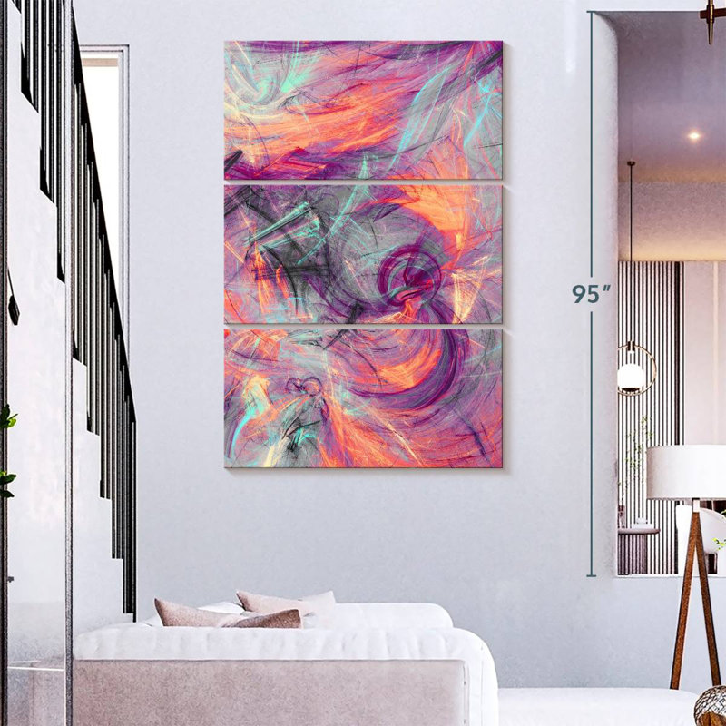 Avery Unicorn Streaks Abstract, 74" H x 48" W