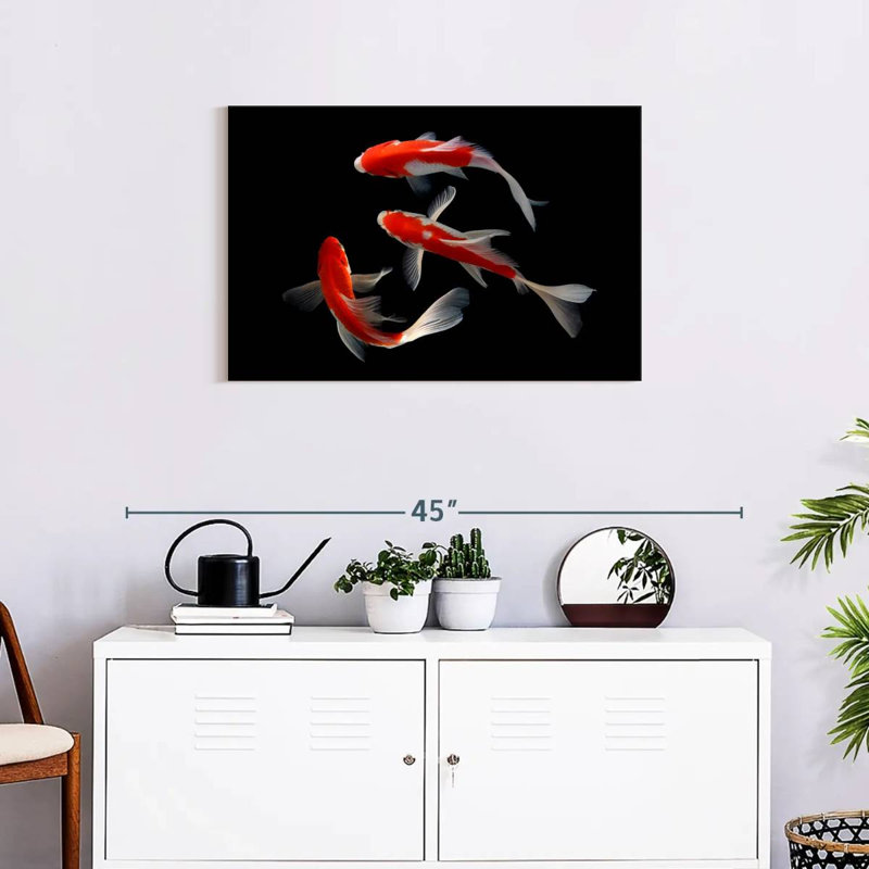 Koi Fish Trio, 20" H x 30" W