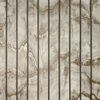 Marble Slat Panel Luxury Wallpaper