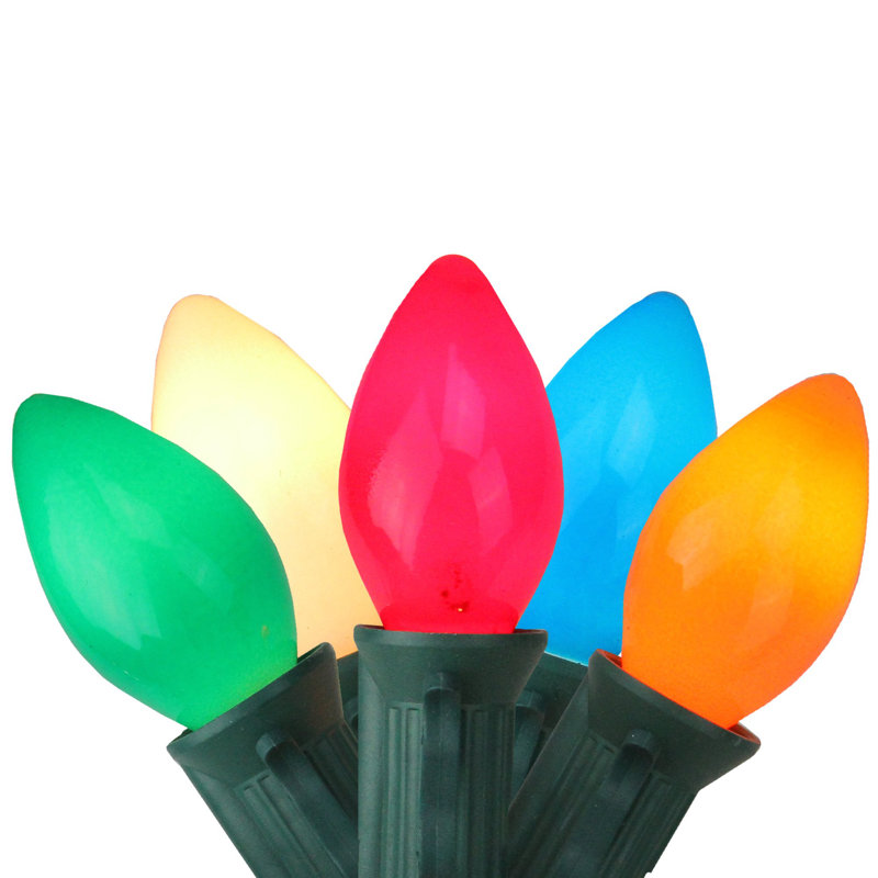 Ensemble de 25 lumières C7 de Noël, Multicolore / vert