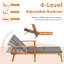Chaise longue inclinable en acacia Degory