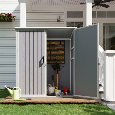 5 Ft. W X 3 Ft. D Resin Shed With Floor And Lockable Door