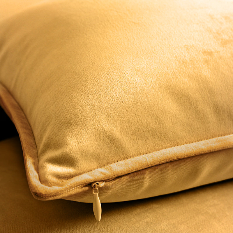 A1HC Luxurious Fine Soft Velvet Throw Pillow Cover, Mustard Yellow, 20" x 20"