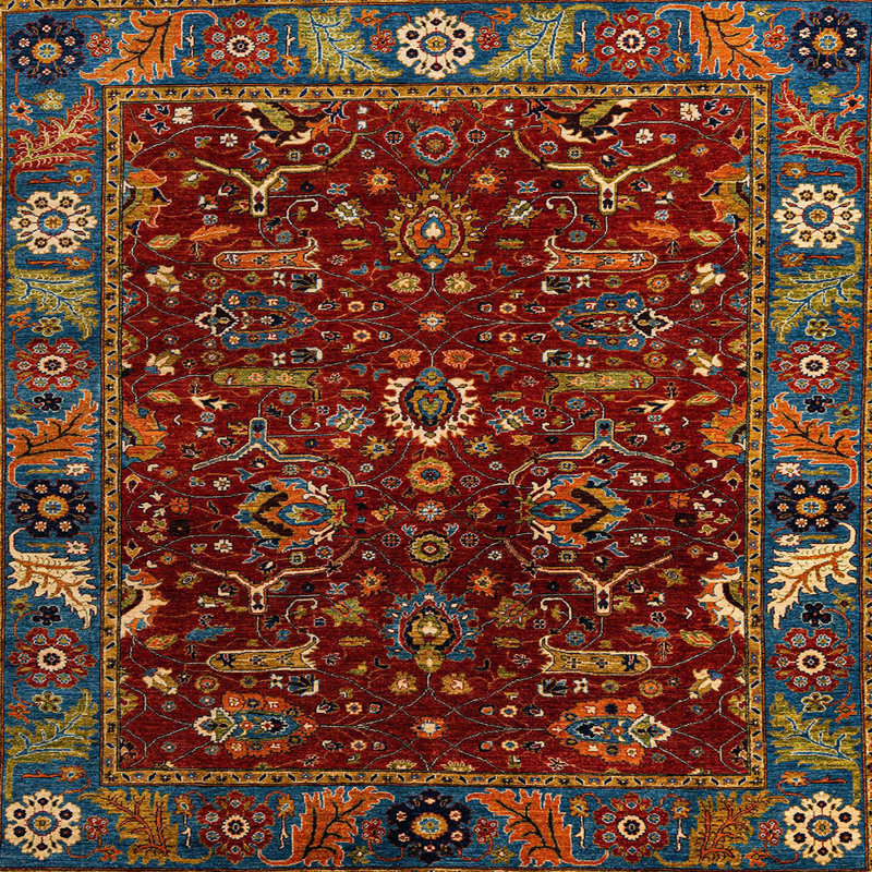 Abstract Indoor Rug, Square 6'
