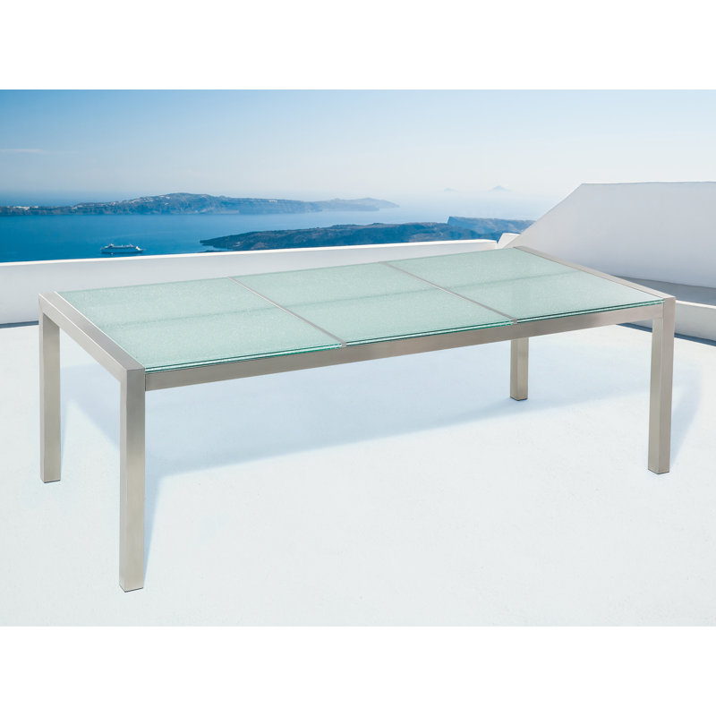 Anabriana Rectangular Metal Outdoor Dining Table , 220cm cm W 100cm cm D