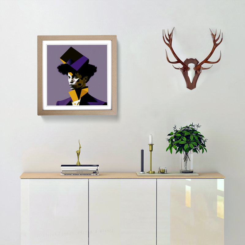 Male Portrait Suprematism - Framed Print, Oak