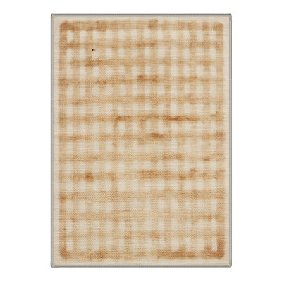Liadan Aura Modern Machine Washable Beige / Brown Indoor Area Rug with Non-Slip Backing