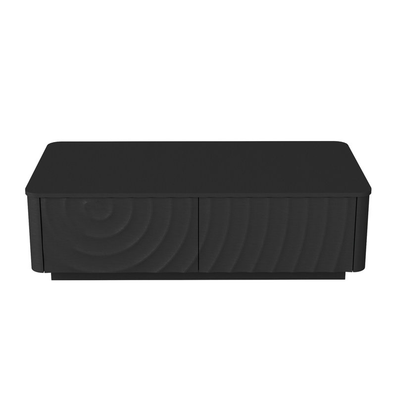 47'' Rectangular Coffee Table With Storage Mid-Century Farmhouse Style Square Spiral Grain Walnut Coffee Tables For Living Room Coffee Table With 2 Drawers