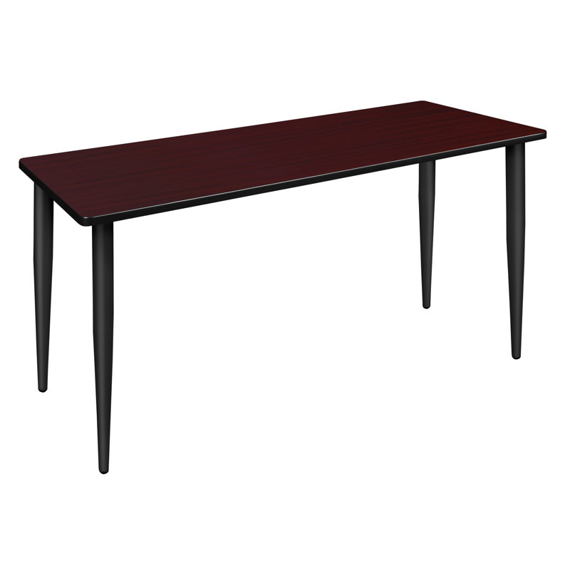Plateau de table de formation Kahlo, pieds fuselés, H 29 po x L 60 po x l 24 po, Acajou, Noir