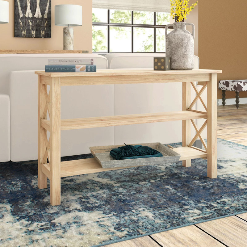  Rossitano 48'' Solid Wood Console Table, Unfinished