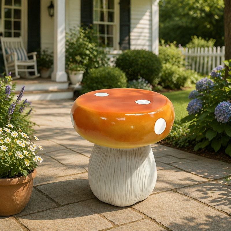 Statue tabouret Mushroom, Orange
