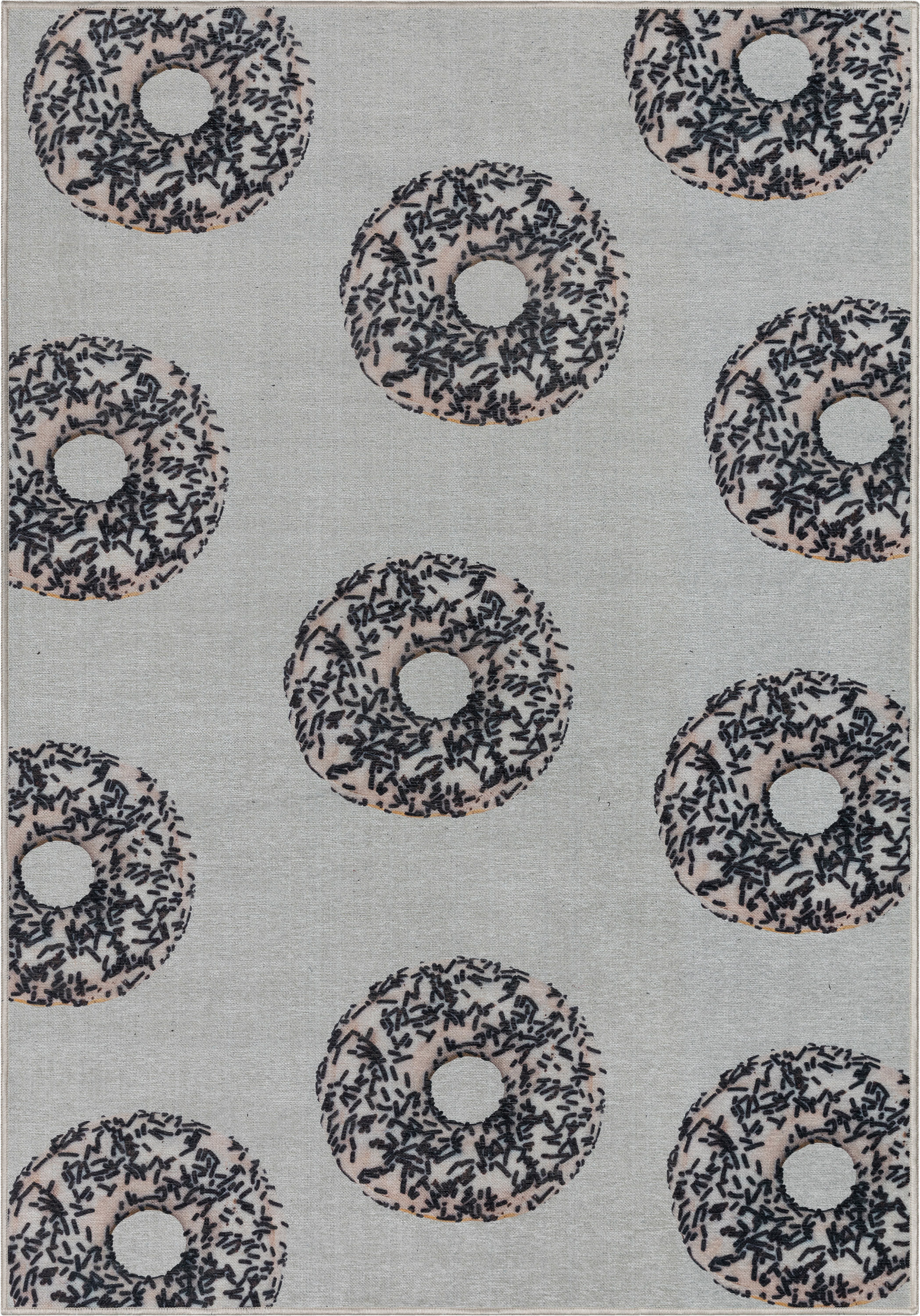 Sprinkles Rug Trinx Kehr Multi White Sprinkles Donut Kids Ivory Black Easy Clean Area ...
