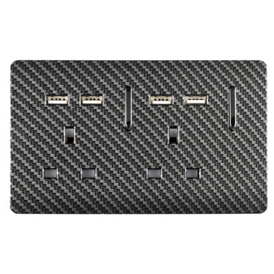 Trendi Switch 2 Gang 4 Port USB 2100mA Plug Socket