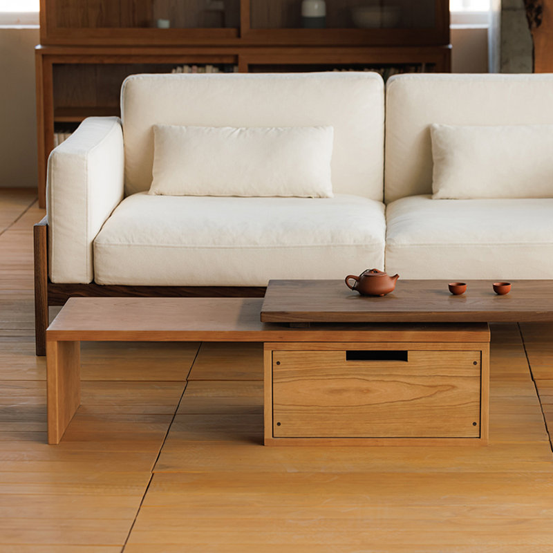 Table basse en bois massif Wabi-sabi