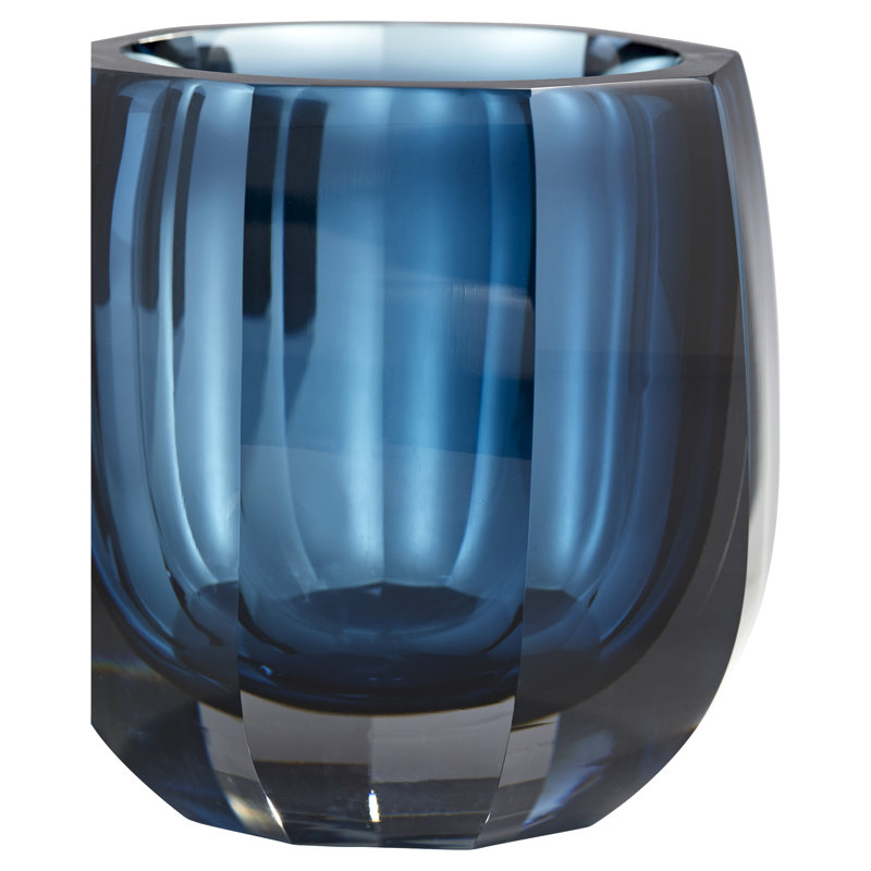 Azure Glass Table Vase, 5" H x 5" W x 5" D