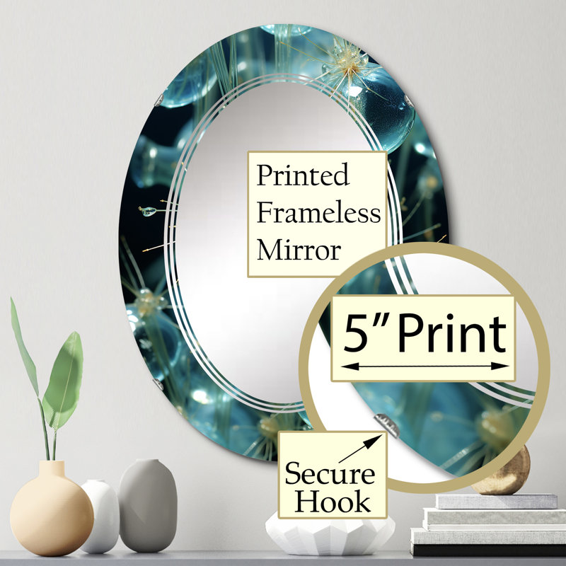 Zorya - Miroir mural moderne ovale, 30 po x 20 po