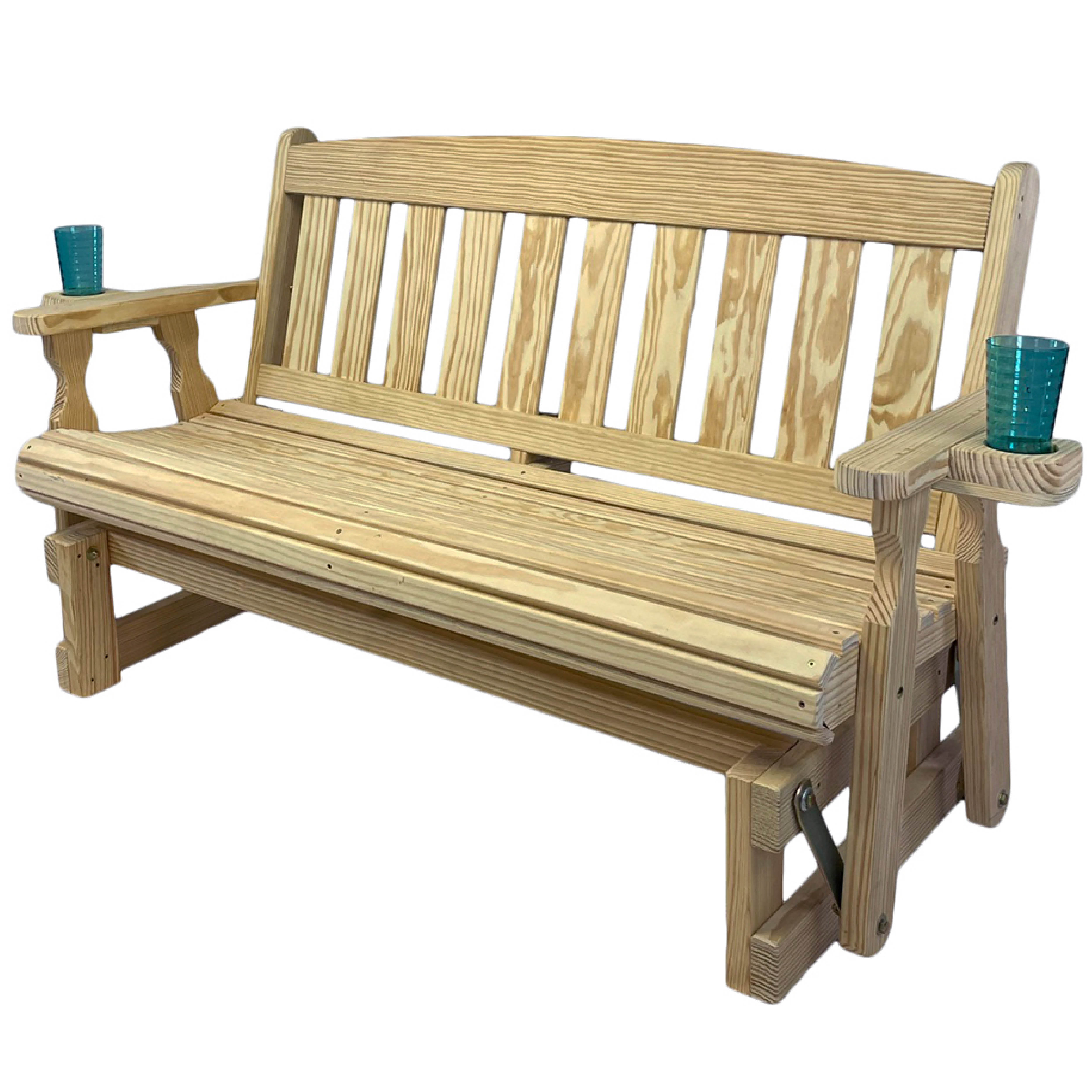 Amish Casual Heavy Duty 800 Lb Mission Treated Porch Glider Bench, 4ft ...