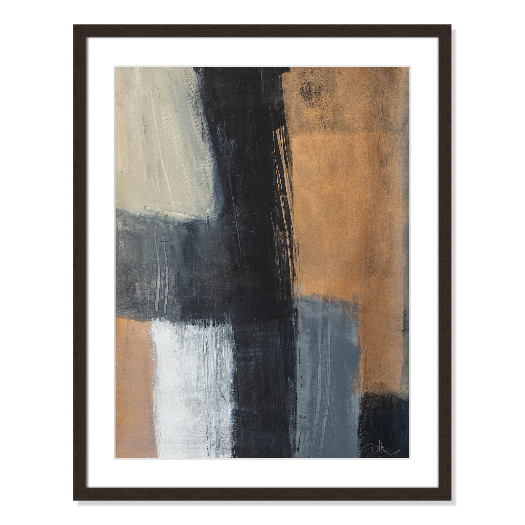 Metallic Slate II by Casa Fine Arts, Walnut Matted Picture Framed, 29.5" H x 23.5" W x 1.25" D