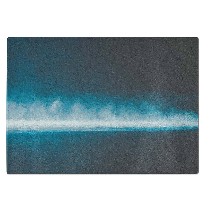Tempered Glass Rise of the Ocean Chopping Board, 39 cm W x 28.5 cm L