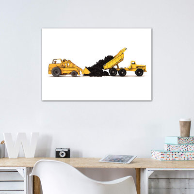 «Dump Truck Dirt on White» par Saint and Sailor Studios - reproduction de photo