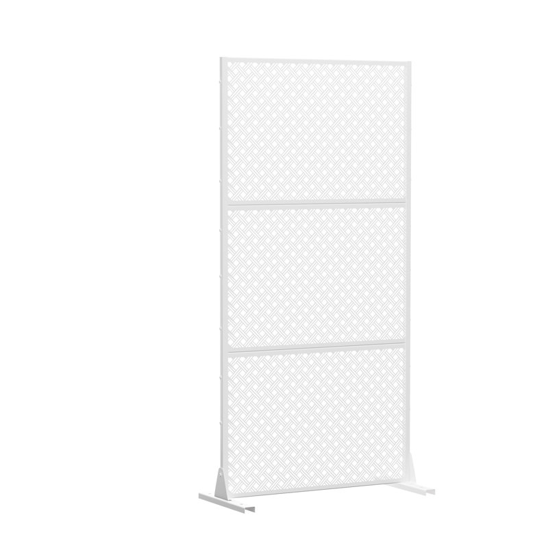Écran d'intimité en métal Leif 72 "H, Blanc