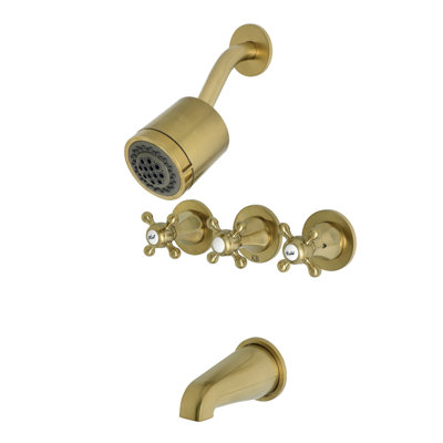 Kingston Brass Metropolitan Triple-Handle Tub and Shower Faucet