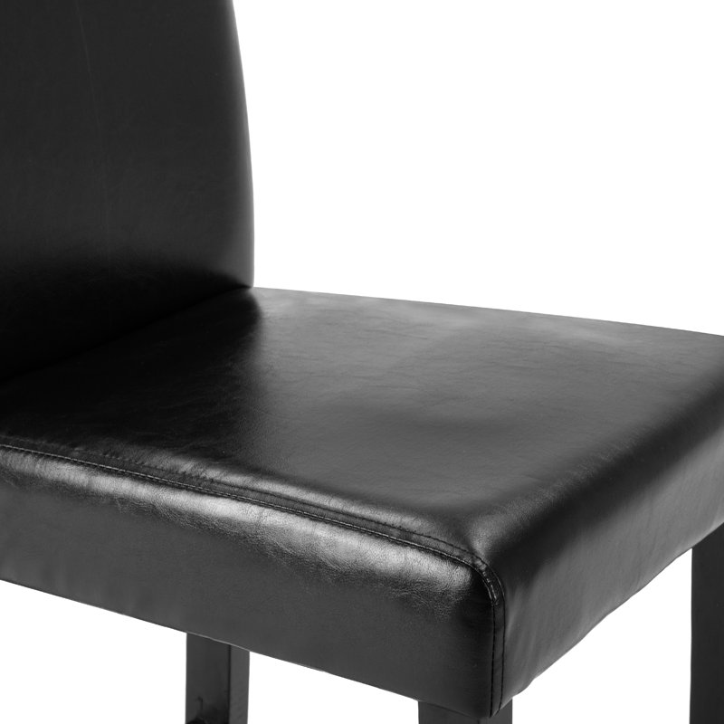 Tabouret de comptoir en simili cuir avec dossier bas Sauhal, Noir