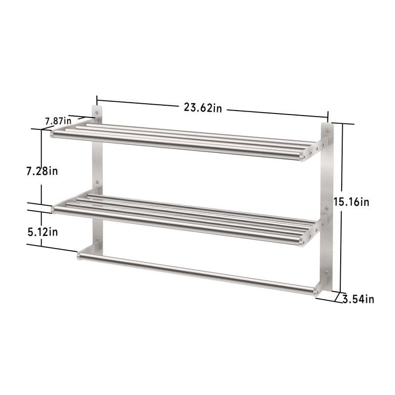 Wall Towel Rack, Brushed Nickel