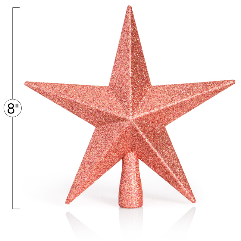 Décoration pour sommet de sapin étoile scintillante, Or rose