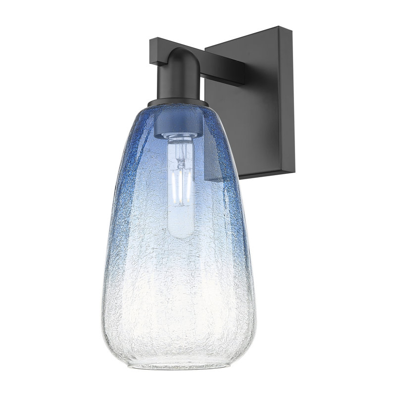 Jacquette - 1 Light Wall Mount Sconce, Sapphire Blue, Matte Black