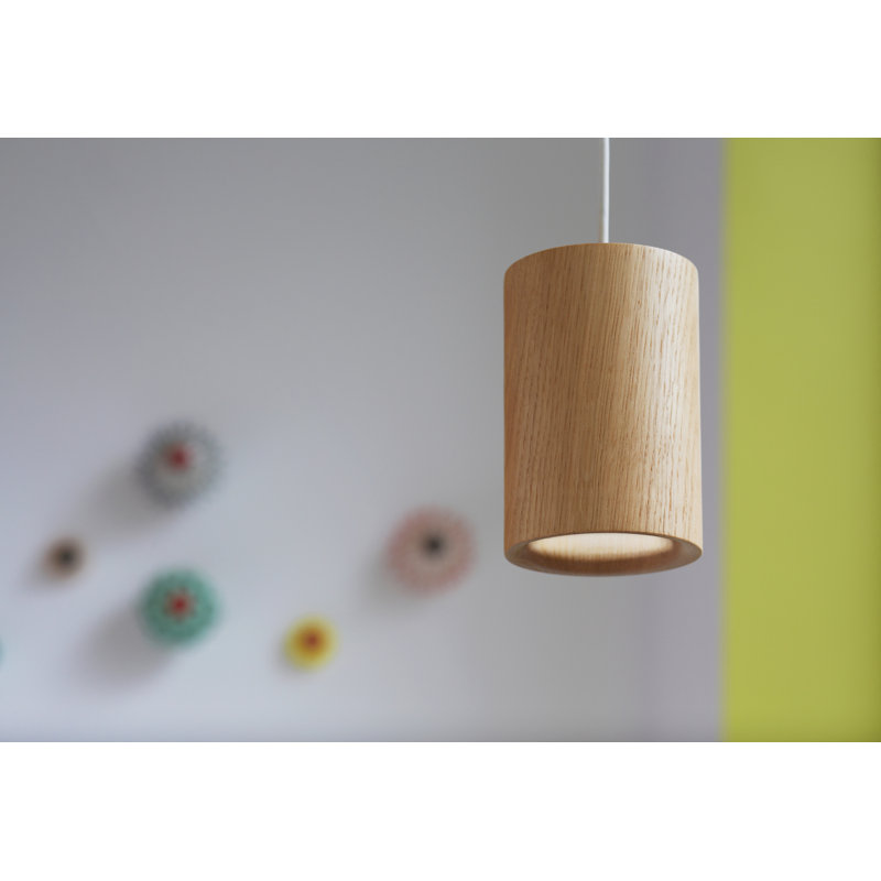 Solid 1 - Light LED Pendant, Oak