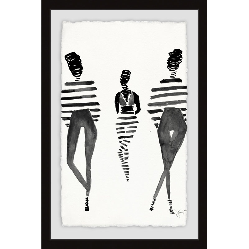 «Allesandro», reproduction encadrée «Black Stripes», H 12 po x l 8 po x P 1,5 po