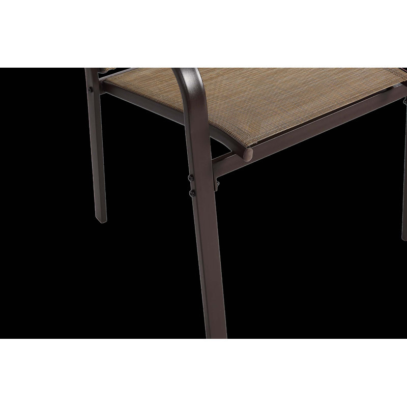 Ensemble repas 7 pièces pour patio, table de jardin et 6 chaises en textilène, ensemble de conversation avec table rectangulaire et 6 chaises empilables pour terrasse